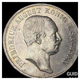 1907 Saxony Silver 5 Marks HIGH GRADE