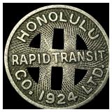 1924 Honolulu Transit Token
