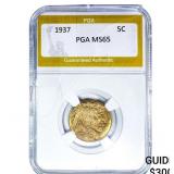 1937 Buffalo Nickel PGA MS65