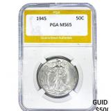 1945 Walking Liberty Half Dollar PGA MS65