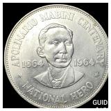 1964 Philippines Silver 1 Peso