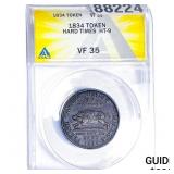 1834 Token Hard Times ANACS VF35