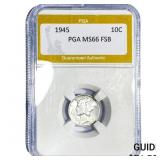 1945 Mercury Silver Dime PGA MS66 FSB