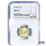 1943-P Jefferson Nickel NGC MS67