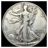 1938-D Silver Walking Liberty Half Dollar  NEARLY