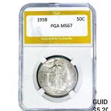 1938 Walking Liberty Half Dollar PGA MS67