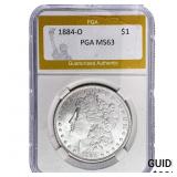 1884-O Morgan Silver Dollar PGA MS63