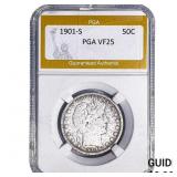 1901-S Barber Half Dollar PGA VF25