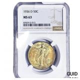 1936-D Walking Liberty Half Dollar NGC MS63