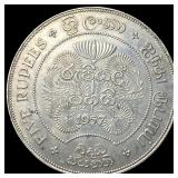 1957 Ceylon Silver 5 Rupees