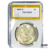 1884-O Morgan Silver Dollar PGA MS63