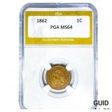 1862 Indian Head Cent PGA MS64