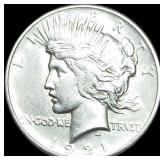 1921 HR Silver Peace Dollar NICELY CIRCULATED