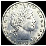 1907 Silver Barber Half Dollar UNCIRCULATED