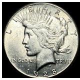 1928 Silver Peace Dollar CLOSELY UNCIRCULATED
