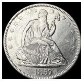 1857 Seated Liberty Half Dollar CLOSELY UNCIRCULAT