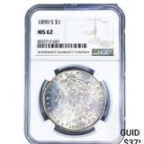 1890-S Morgan Silver Dollar NGC MS62
