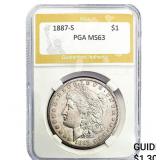 1887-S Morgan Silver Dollar PGA MS63