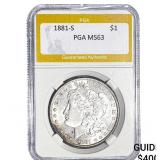 1881-S Morgan Silver Dollar PGA MS63