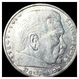 1936A Germany Silver 5 Reichsmark