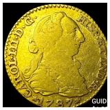 1787 Colonial Spain .0951oz Gold 1 Escudo