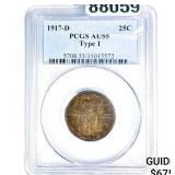 1917-D Standing Liberty Quarter PCGS AU55 Type 1