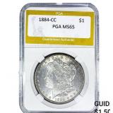 1884-CC Morgan Silver Dollar PGA MS65
