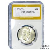 1952-S Franklin Half Dollar PGA MS67 FBL