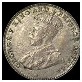 1920 Ceylon Silver 10 Cents