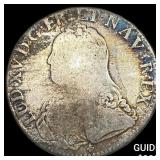 1727 France Silver 1 Ecu NEARLY UNCIRCULATED