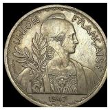 1947 French-Indo China Nickel 1 Piastre UNCIRCULAT
