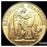 1898 France Gold 20 Francs CLOSELY UNCIRCULATED