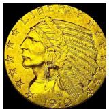 1910 Indian Head Half Eagle $5 Gold CLOSELY UNCIRC