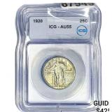 1920 Standing Liberty Quarter ICG AU55