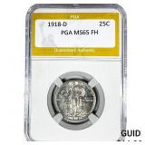 1918-D Standing Liberty Quarter PGA MS65 FH