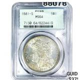 1881-S Morgan Silver Dollar PCGS MS64