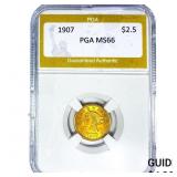 1907 $2.50 Gold Quarter Eagle PGA MS66
