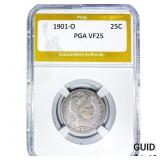 1901-O Barber Quarter PGA VF25