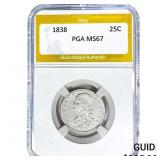 1838 Capped Bust Quarter PGA MS67
