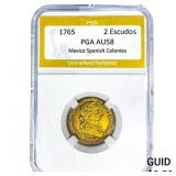 1765 2 Escudos Mexico Spanish Colonies .1958oz Gol