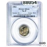 1982 Roosevelt Dime PCGS MS66 No P