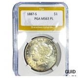 1887-S Morgan Silver Dollar PGA MS63 PL