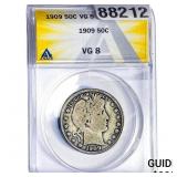 1909 Barber Half Dollar ANACS VG8
