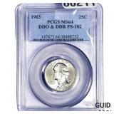 1963 Washington Silver Quarter PCGS FS102