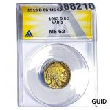 1913-D Buffalo Nickel ANACS VAR1