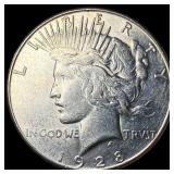 1928-S Silver Peace Dollar CLOSELY UNCIRCULATED