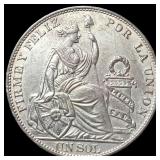 1916 Peru Silver 1 Sol