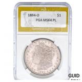 1884-O Morgan Silver Dollar PGA MS64 PL