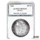 1968 25 Peso Mexico PCI MS65