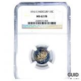 1916-S Mercury Silver Dime NGC MS62 FB